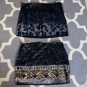 2 express women’s skirts 1-m, 1-s black mini